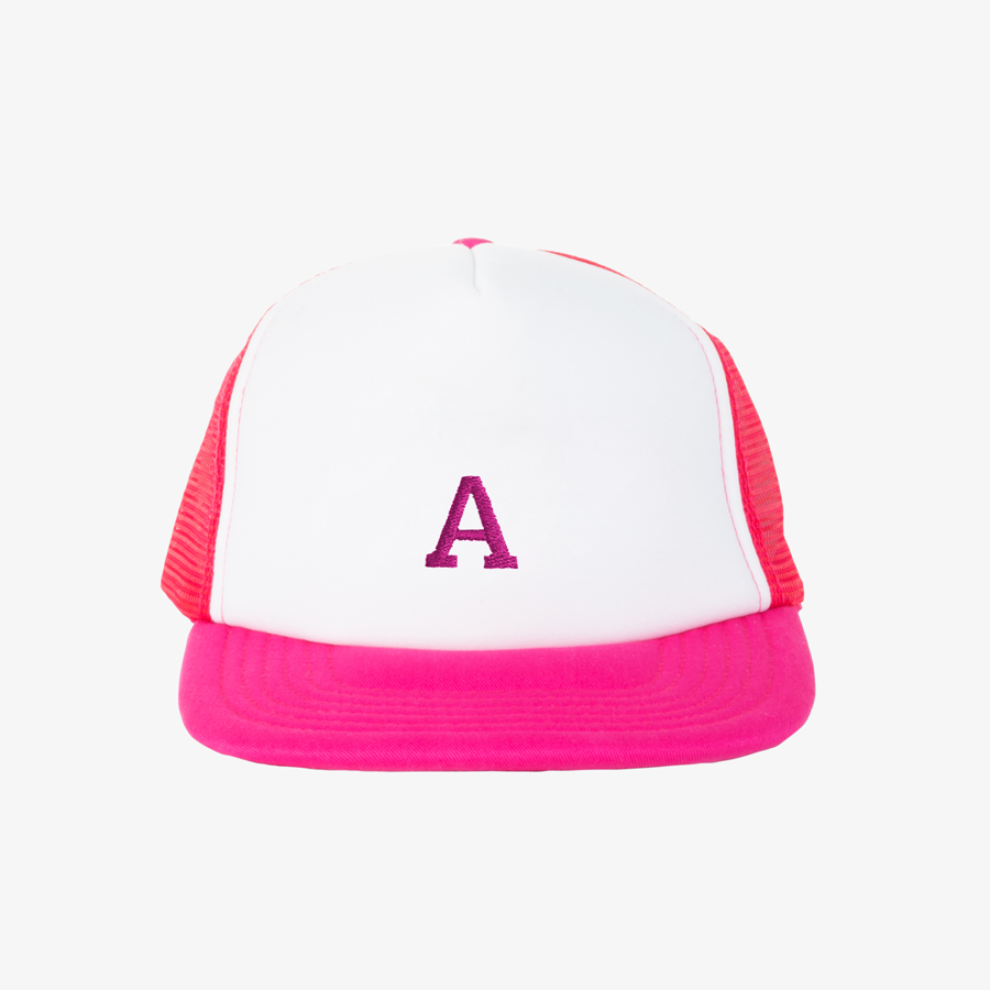 Pink-weiße Trucker-Vintage-Snapback-Cap mit individuellem 3D-Stick