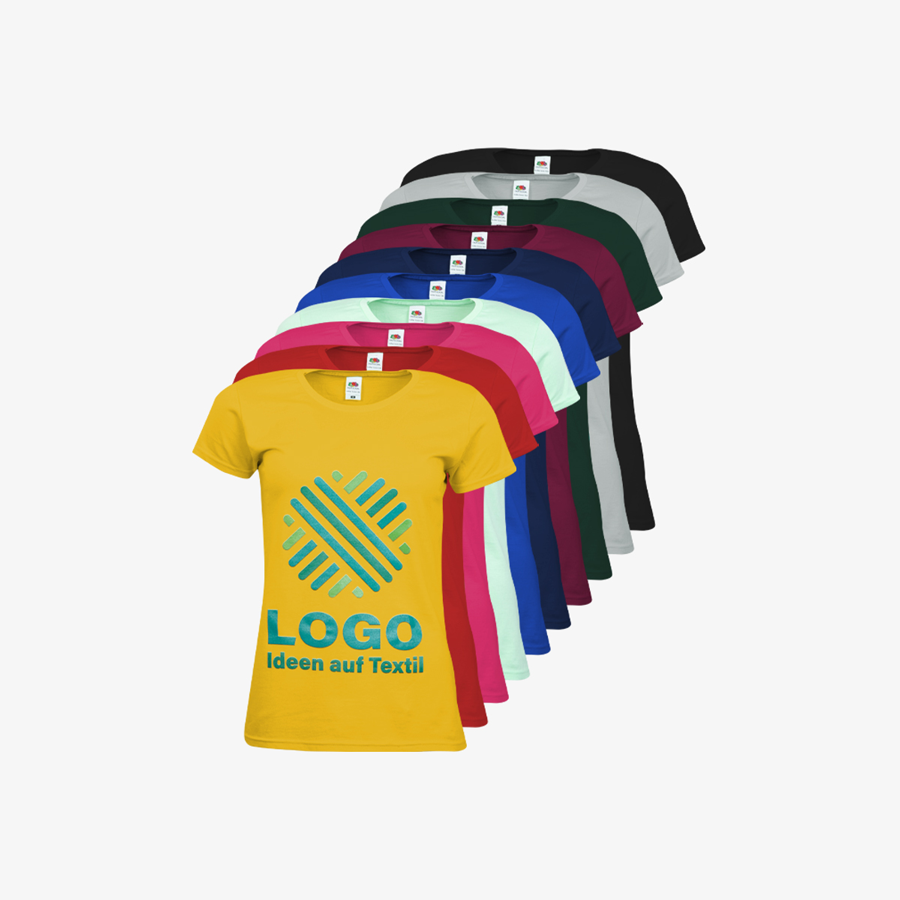 Bedruckte Premium-T-Shirts für Damen von Fruit of the Loom in vielen Farben