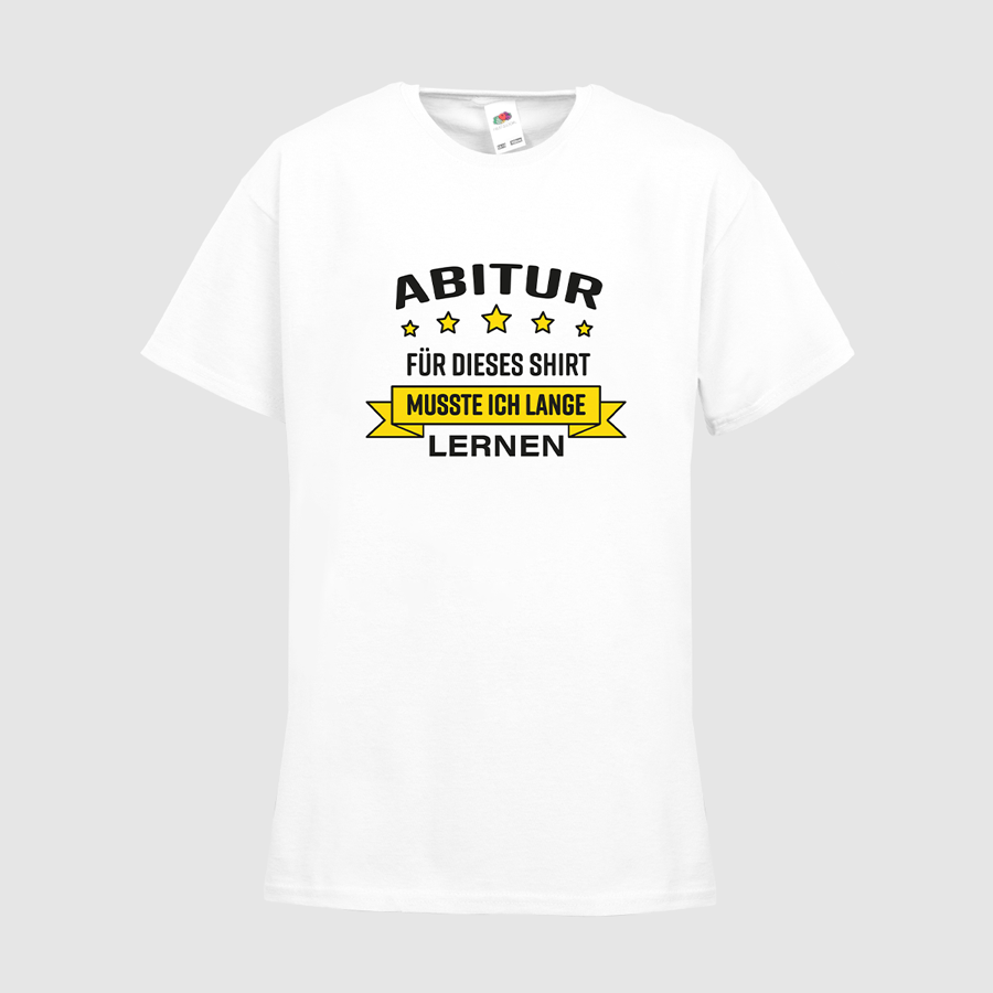 Weißes Kinder-T-Shirt (Budget) von Fruit of the Loom, mit Abitur-Standardmotiv