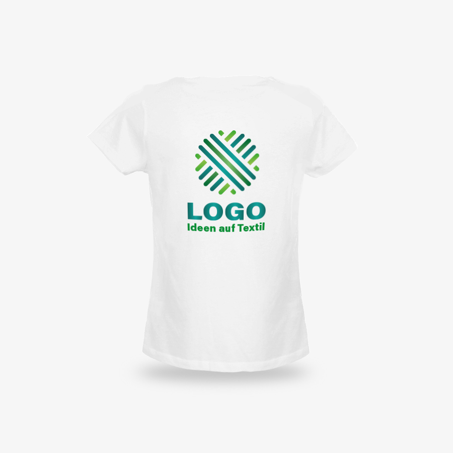 Weißes Organic-T-Shirts von B&C Collection für Damen, hinten bedruckt