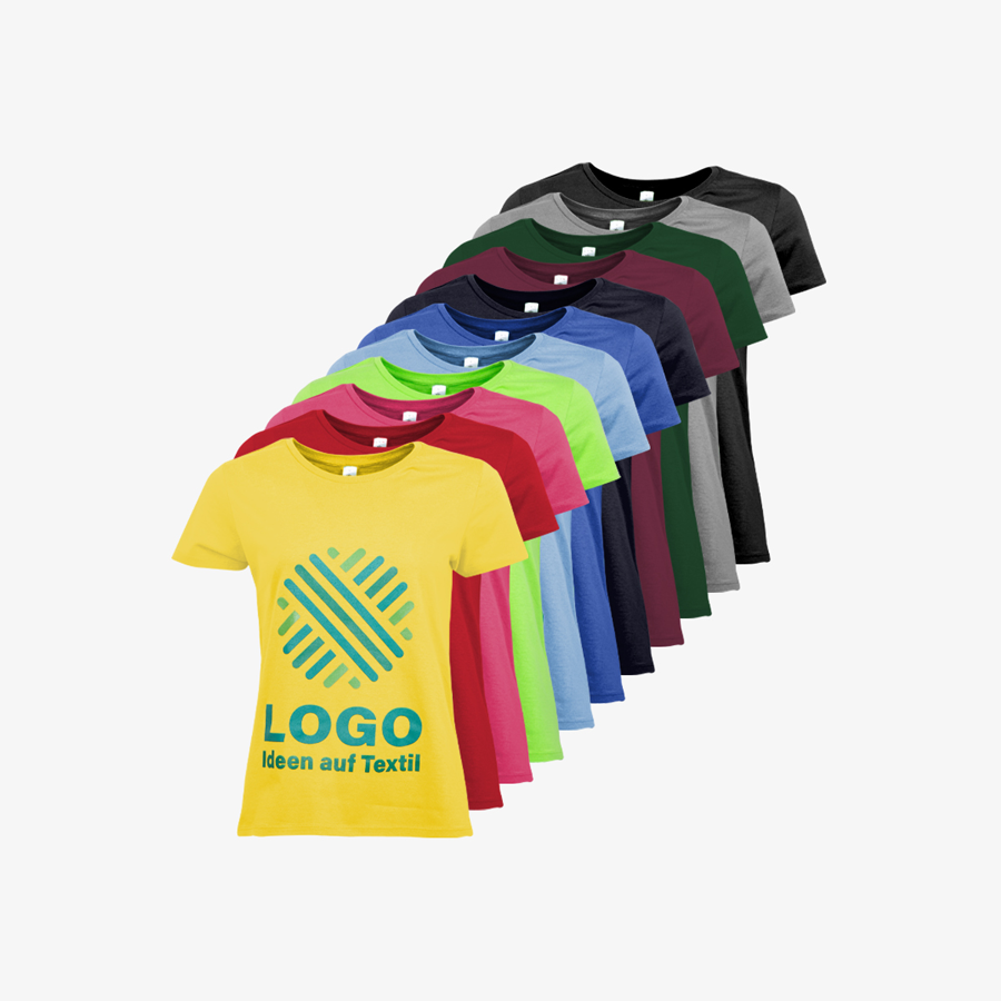 Große Farbauswahl an Basic-Damen-Shirts der Marke B&C Collection