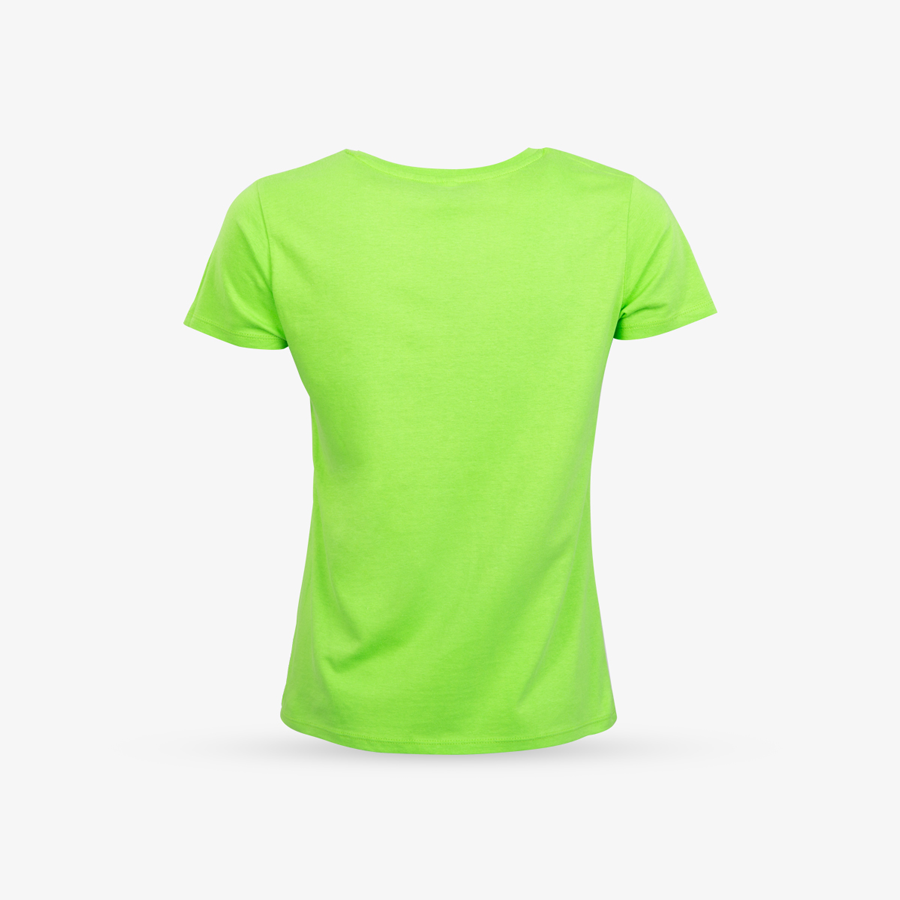 Unbedrucktes Basic-Damen-Shirt in Grün von hinten von B&C Collection
