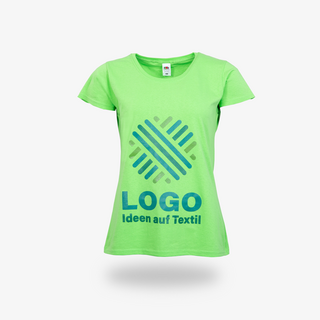 Grünes Budget-Shirt für Damen mit individuell bedruckter Vorderseite