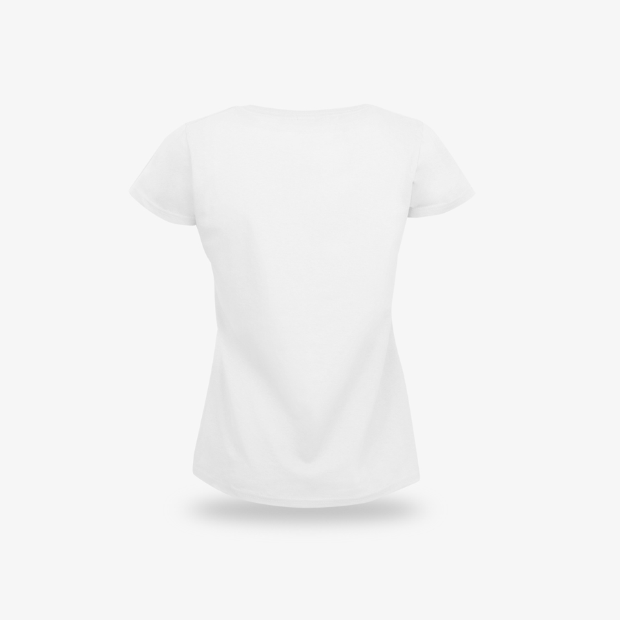 Budget-T-Shirt für Damen in Weiß Rückseite unbedruckt 