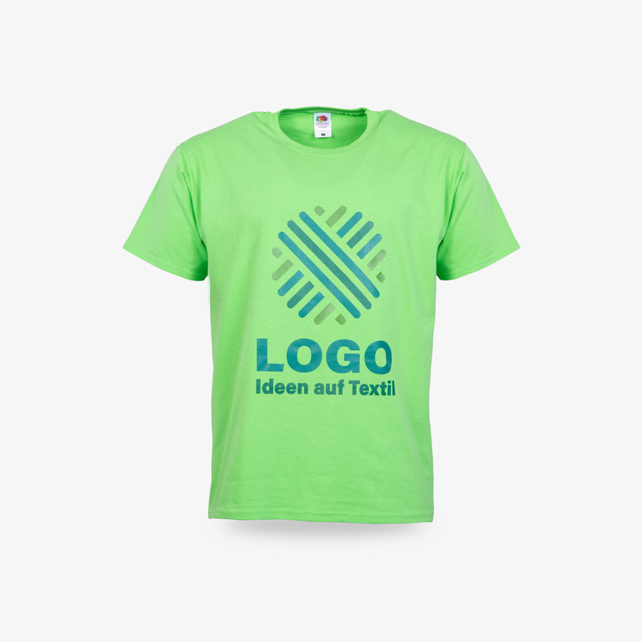 Hellgrünes Basic-T-Shirt für Herren, mit individuellem Digitaldruck und Rundhalsausschnitt