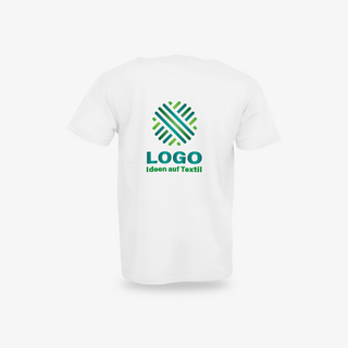Bedruckte Rückseite eines weißen Basic-T-Shirts für Herren von Fruit of the Loom