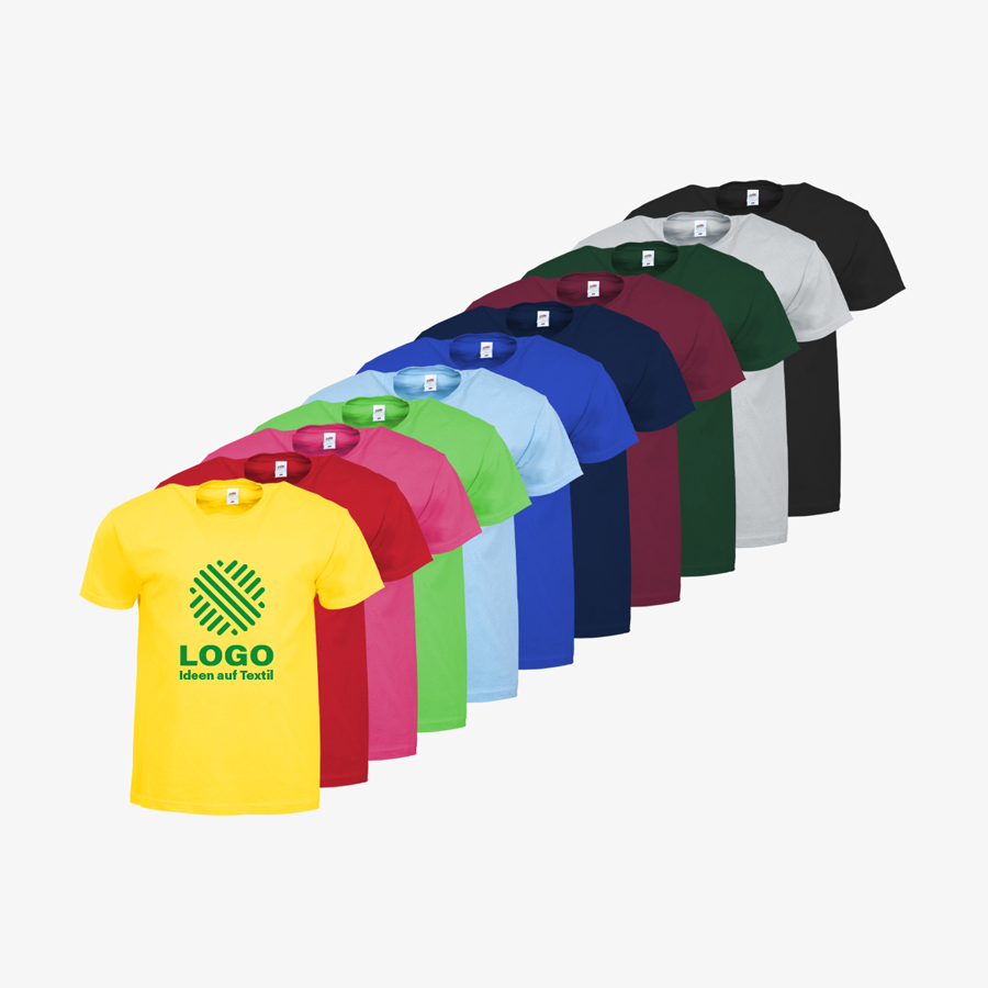 Bedruckte Budget-Herren-T-Shirts von Fruit of the Loom in vielen Farben