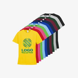 Bedruckte Budget-T-Shirts von Fruit of the Loom für Kinder in vielen Farben