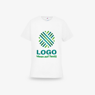 Weiße Budget-T-Shirts für Kinder mit Rundhalsausschnitt und bedruckter Vorderseite