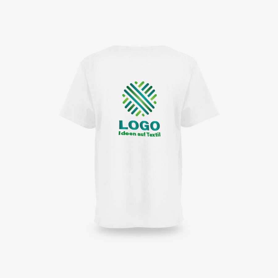 Rückansicht des weißen Premium-T-Shirt für Kinder von Fruit of the Loom