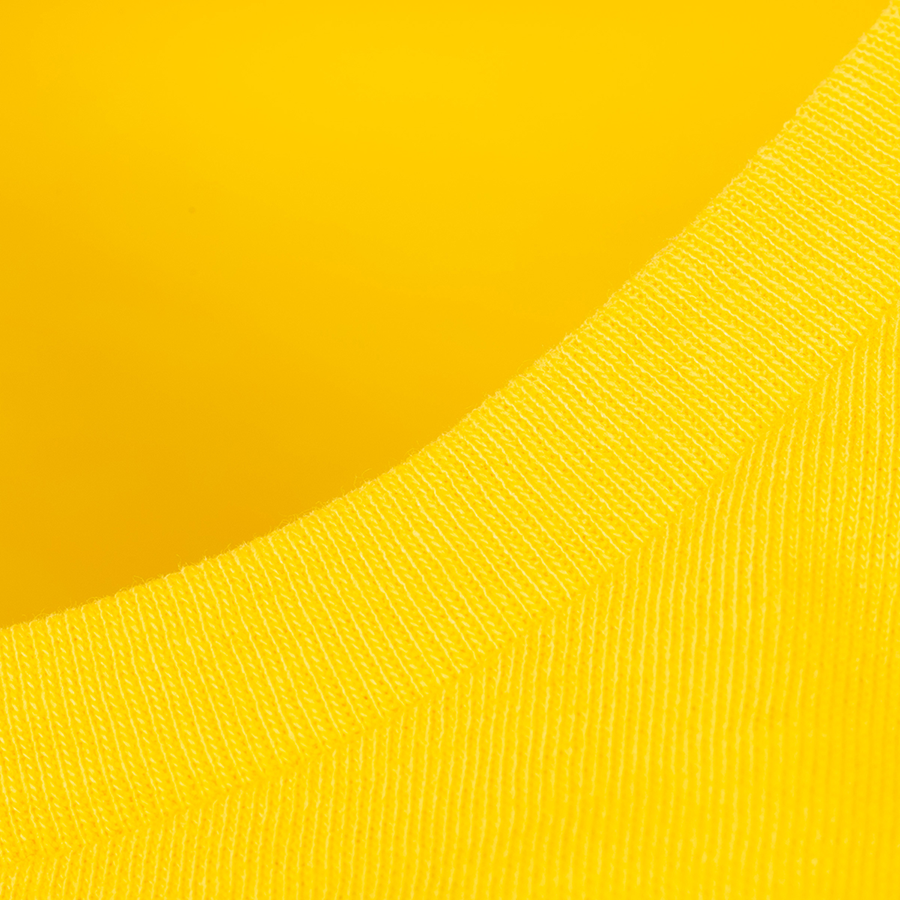 Gelbes Organic-Damen-T-Shirt mit Rundhalsausschnitt