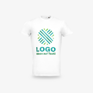 Weißes Organic-T-Shirt für Herren, mit Rundhalsausschnitt und individuellem Digitaldruck