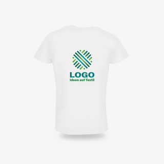 Organic-Shirt für Herren in Weiß mit individuell bedruckter Rückseite