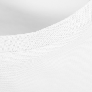 Rundhalsausschnitt eines weißen Organic-Shirts für Damen von Russell