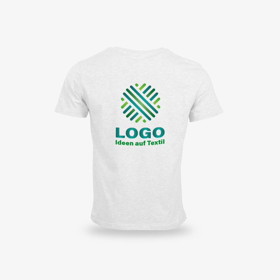 Rückseite mit Logo eines Organic-T-Shirts für Herren in Weiß von Russell