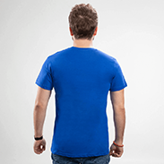 T-Shirt Herren blau Rückseite unbedruckt