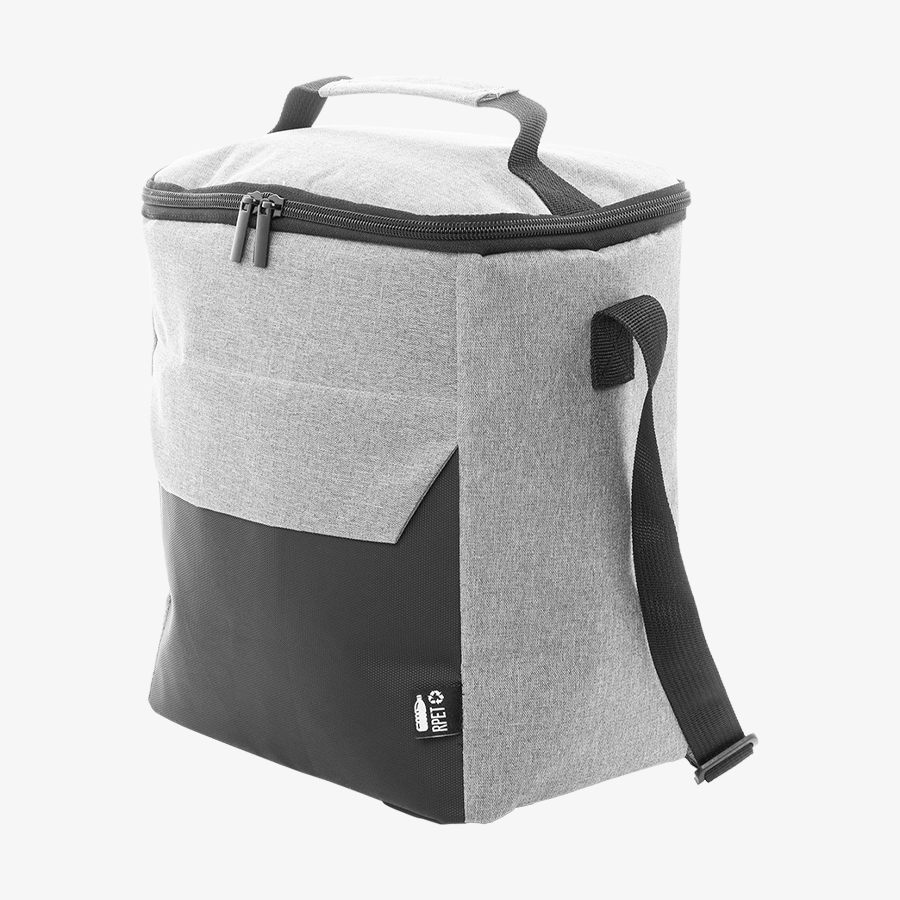 Unbedruckte Picknick-Kühltasche aus RPET, mit Reißverschluss, Tragegriff und Fach