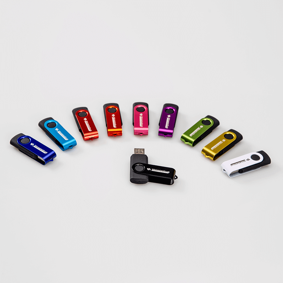 USB-Sticks in verschiedenen Farben, Ihr Motiv als edle Lasergravur