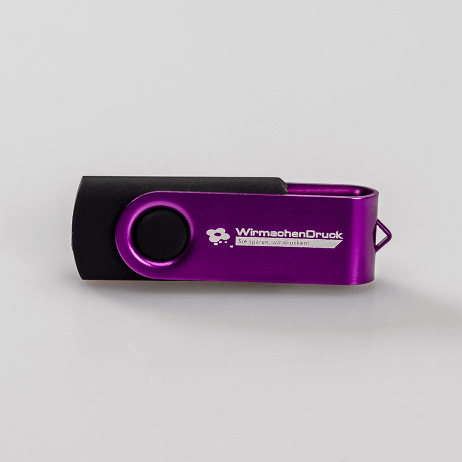 Erstklassiger USB-Stick in Lila, mit individueller Lasergravur