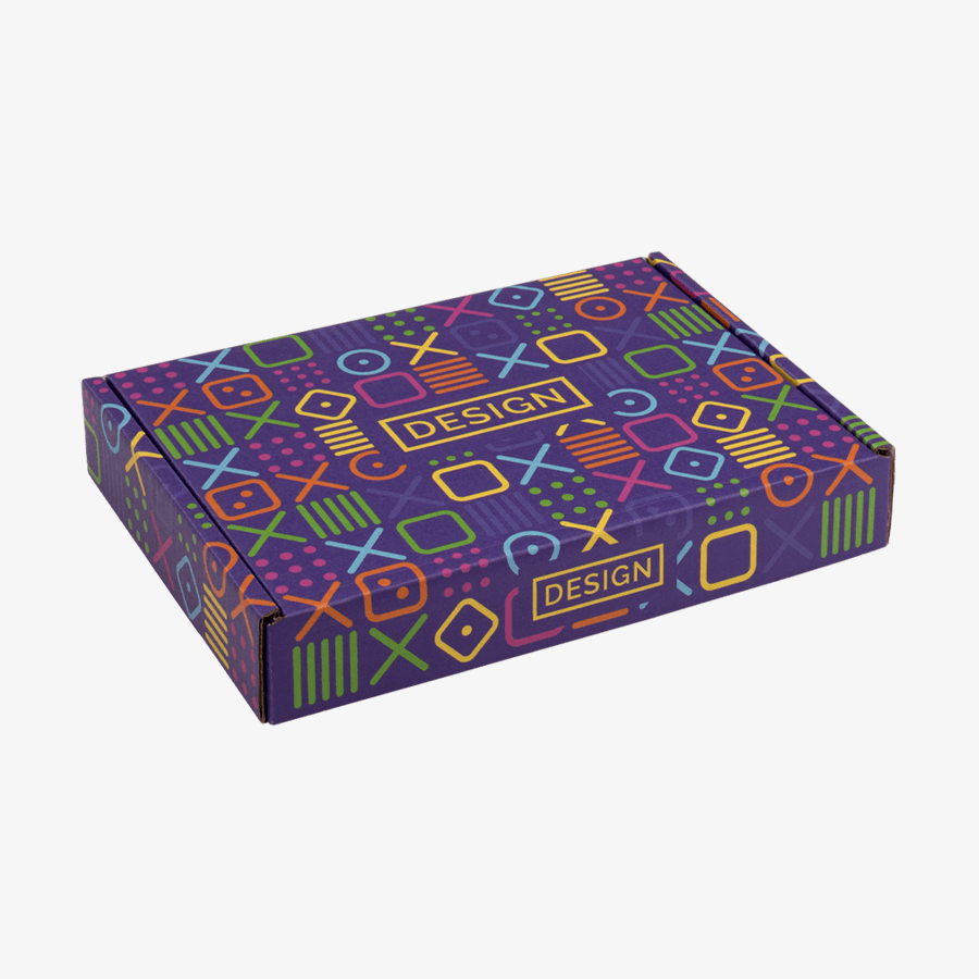 Versand-Klappdeckelkarton im eigenen Design in der Größe 33,3 x 23,9 x 5,8 cm