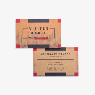 Individuell bedruckbare Visitenkarten aus beliebtem Kraftkarton, im Querformat