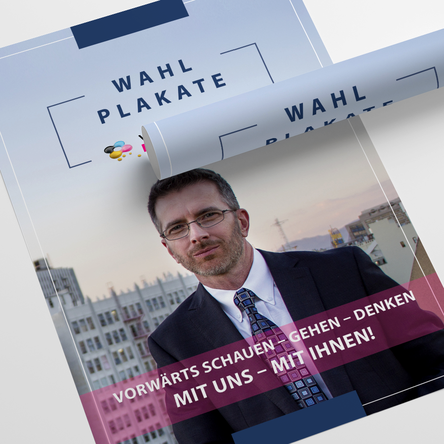 Klassische Wahlplakate für Ihren Wahlkampf, vollfarbiger Druck