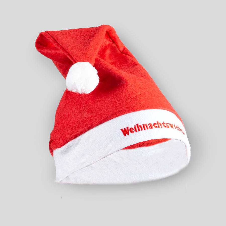 Kuschelige Weihnachtsmütze, bestickt mit einem Text nach Ihren Wünschen
