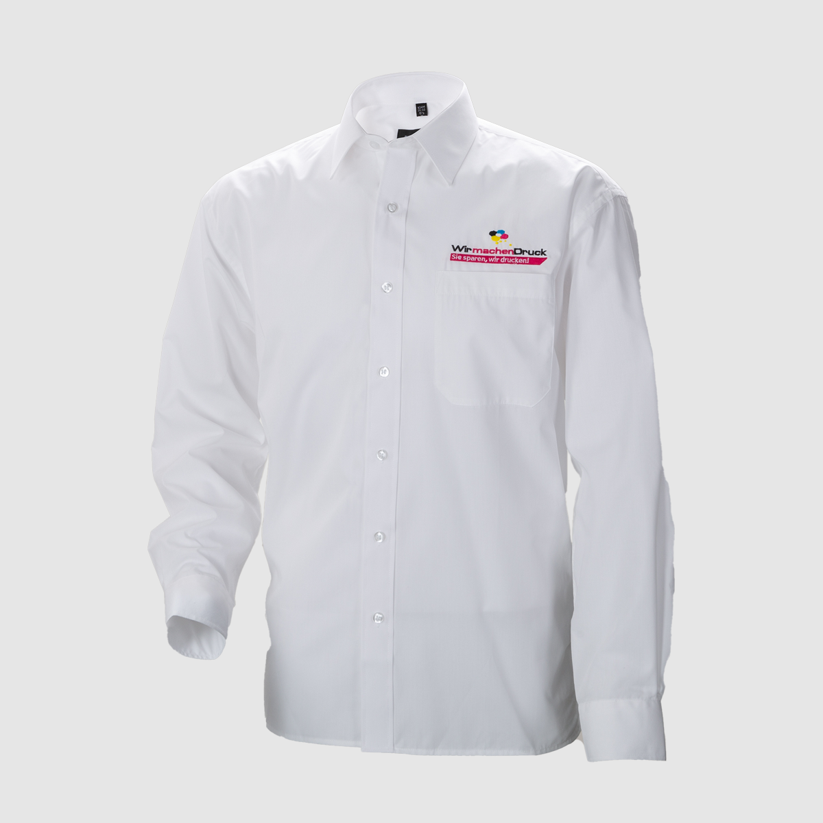 Weißes Hemd für Herren, individuell und hochwertig bestickt 