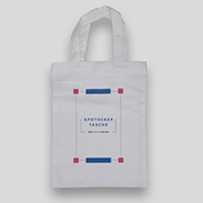 Weiße Apothekertasche mit 4-farbigem Druck