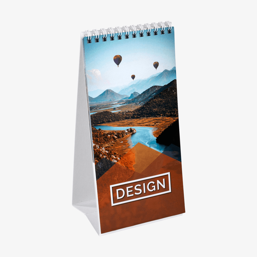 Aufstellbarer Wochentischkalender mit individuellem, 4/0-farbigem Druck