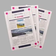 Zeitung (DIN A4) in Farbe