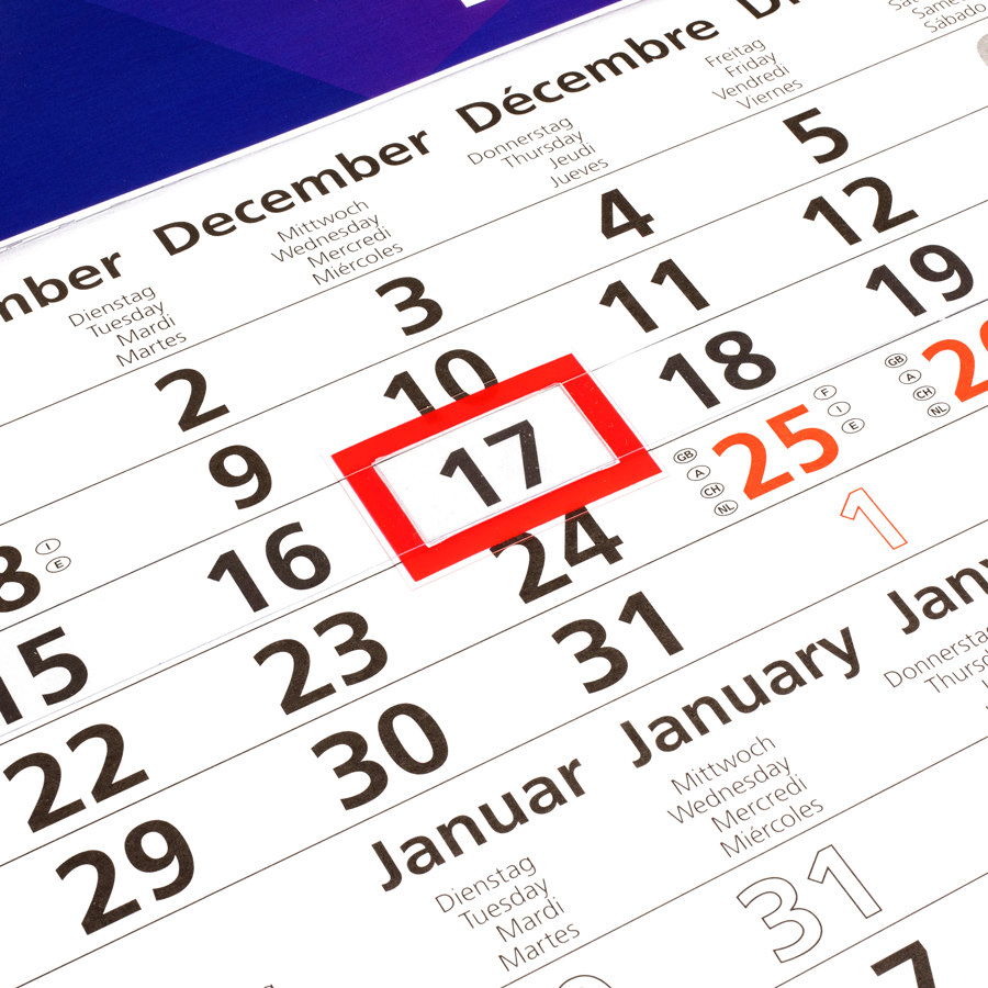 100 Stk. 3-Monatskalender mit individuell bedrucktem Kopfteil (4/0-farbig)