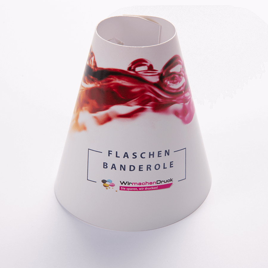500 Stk. Flaschenbanderole 4/0-farbig, einseitig bedruckt