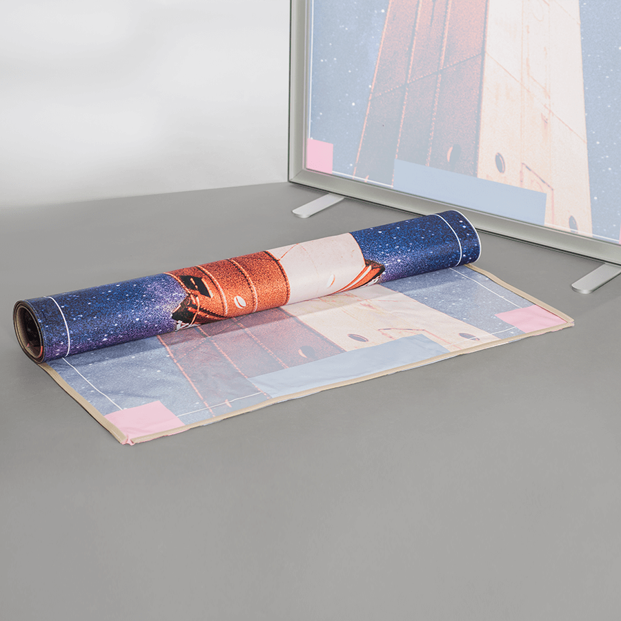 2 Stk. Textil für LED Spannrahmen freistehend, 100 cm x 200 cm, 4/0-farbig bedruckt
