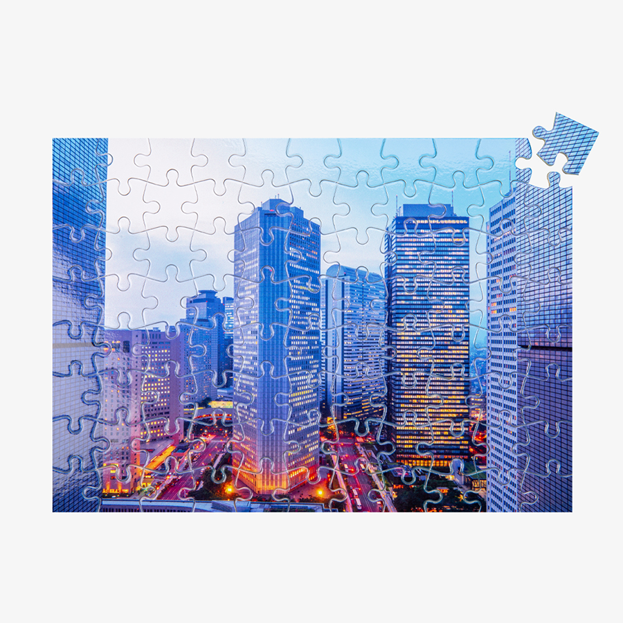 1 Stk. Individuelle Fotopuzzle Collage, 88 Teile, ca. DIN A4 (270 x 195 mm), 4/0-farbig bedruckt