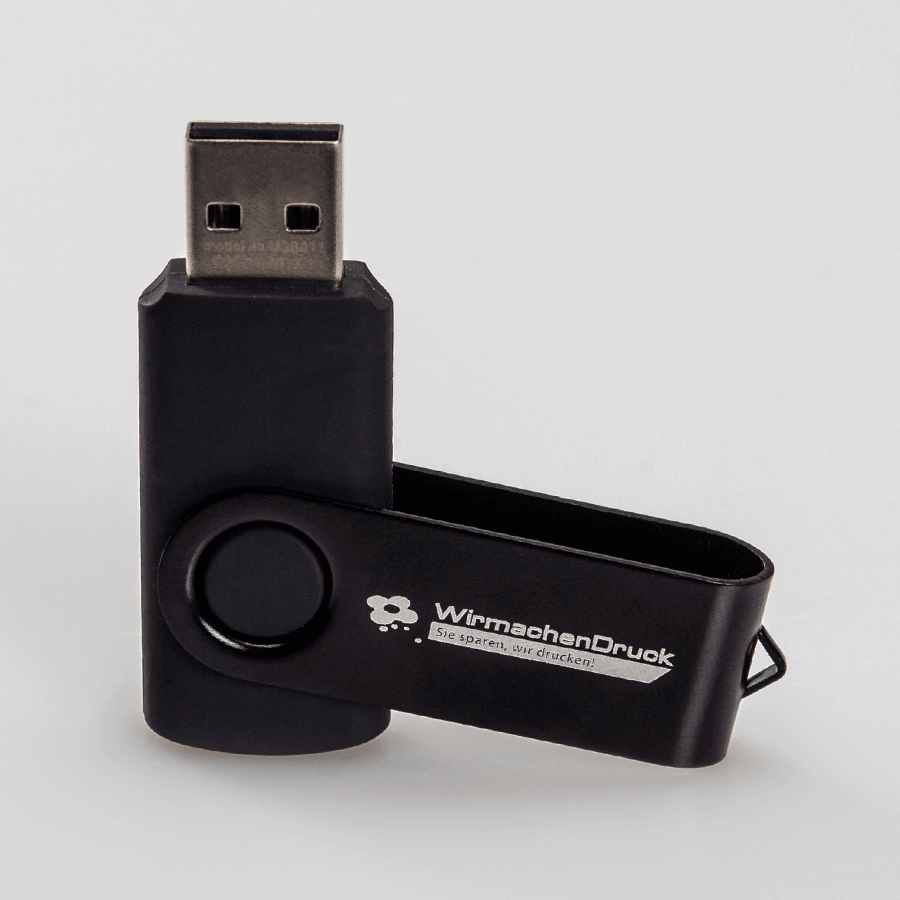 15 Stk. USB-Stick 16 GB mit Aluminiumbügel mit einseitiger Lasergravur