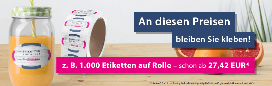 Etiketten auf Rolle günstig drucken