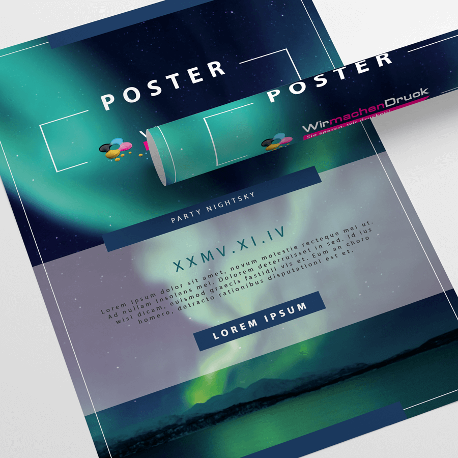 Poster zusammengerollt vollfarbig bedruckt Last Minute geliefert