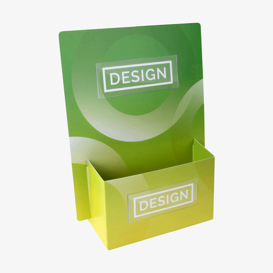 Thekendisplay für Flyer in DIN A5 mit individuellem Druck